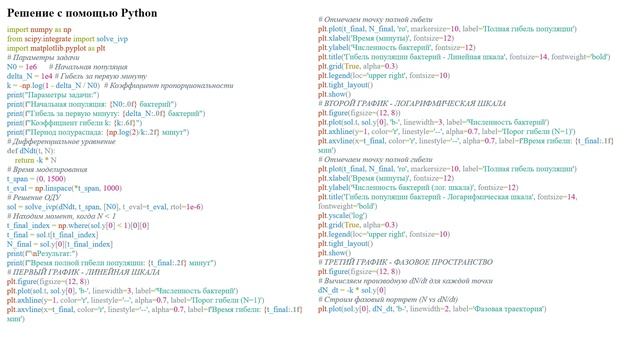 Задача 15. PYTHON. SCILAB. Решение задач по математическому моделированию в биофизике.