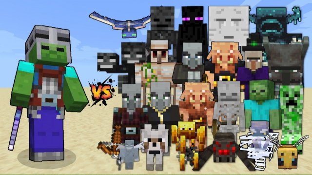 БРОНИРОВАННЫЙ ЗОМБИ ПРОТИВ МОБОВ МАЙНКРАФТ