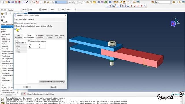 Abaqus Tutorials: bolt connection elastic plastic analysis
