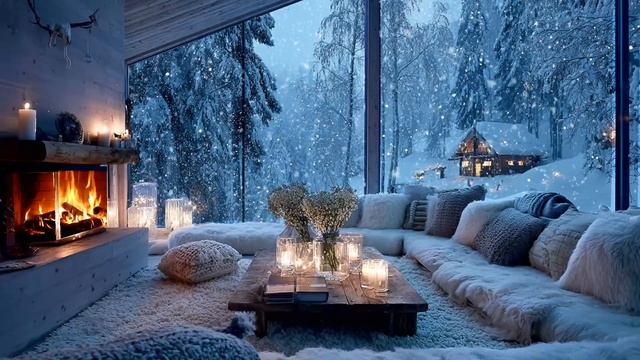 Спокойная Красивая Музыка🎶Уют И Тепло У Камина~Зимняя Атмосфера