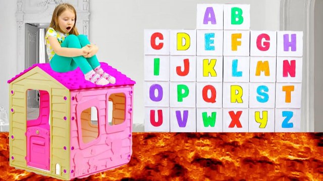 Милана с папой учат английский алфавит ABCD