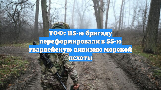 ТОФ: 115-ю бригаду переформировали в 55-ю гвардейскую дивизию морской пехоты