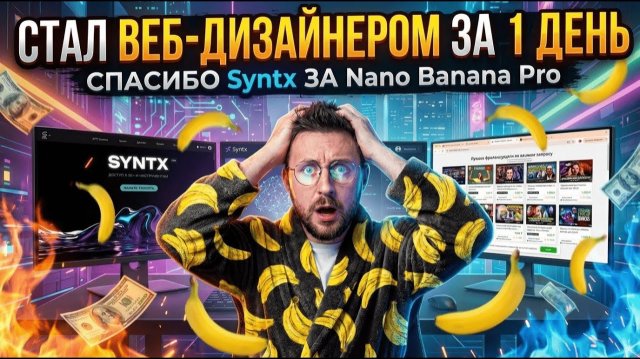 Обзор Nano Banana PRO в Syntx AI — стал веб-дизайнером за 1 день! Инструкция для новичков