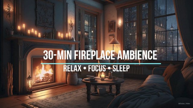 Cozy Fireplace Ambience 🔥 | 30 Min Relaxing Loop for Focus & Sleep