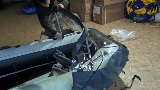 Установка Носового тента на надувную лодку ПВХ."Два капитана"