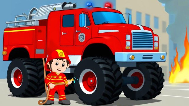 Пожарная машинка - Развивающие мультики про машинки - Новые летние мультики для детей