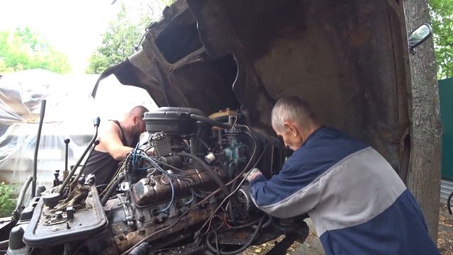 ПЕРВЫЙ ЗАПУСК нового двигателя ГАЗ 66. Наконец-то!