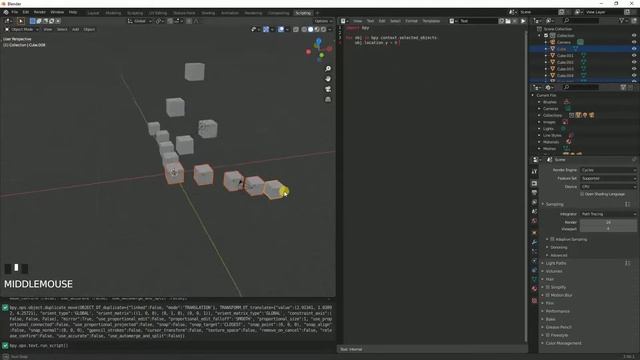 Blender 3D. Выровнять объекты по осям координат. Скрипт. Blender Scripting.