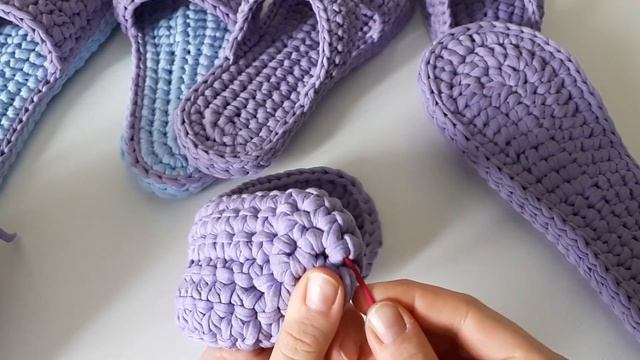Домашние тапочки из трикотажной пряжи