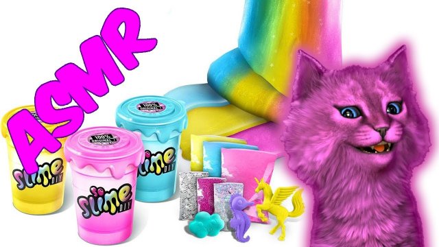 УСПОКАИВАЮЩЕЕ ASMR ДЛЯ ДЕТЕЙ И РОДИТЕЛЕЙ С ГОВОРЯЩИМ КОТЕНКОМ АБИ colorful slime factory часть