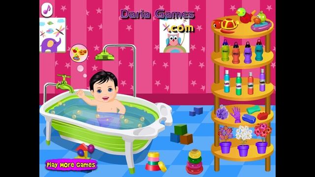 NEW мультик онлайн для девочек—Уход за ребенком купаем—Игры для детей