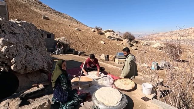 "Creative Family Collaboration: Crafting Beautiful Stone Stairs and Traditional Bread Baking"
