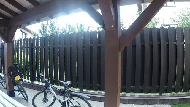 Деревянный навес 6х9м из клееного бруса со стыковкой к дому. Проект и монтаж - Московские Навесы.