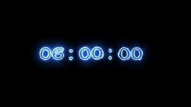 Неоновый таймер - 12 часов (обратный отсчет)