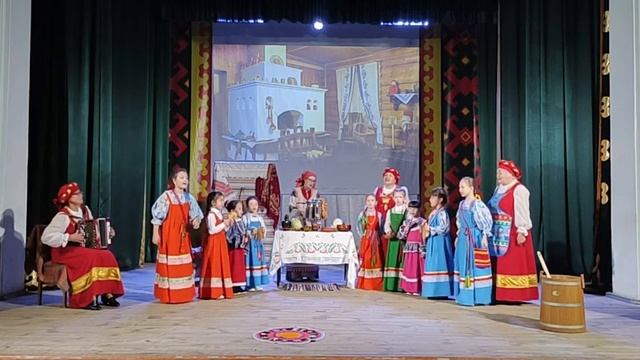 Детский фольклорный ансамбль "Забава", фрагмент народного обряда "Капустные посиделки"