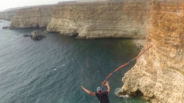 Вадим Цацин, прыжок на м.Фиолент, ropejumping with skyline x-team in Crimea