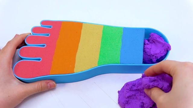 ДЛЯ МАЛЫШЕЙ ! Как сделать радужный лак для ногтей из кинетического песка