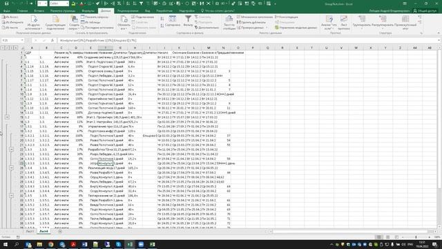 Иерархия Excel