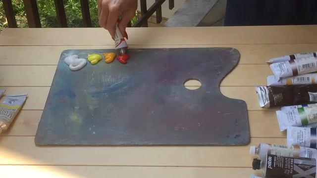 Краски на палитре