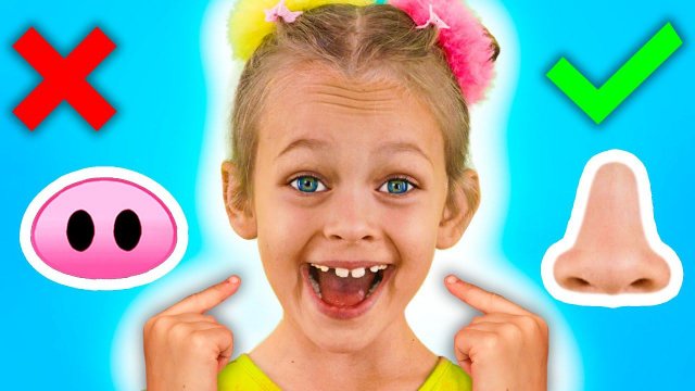 Веселая песенка для детей - Майя изучает части лица