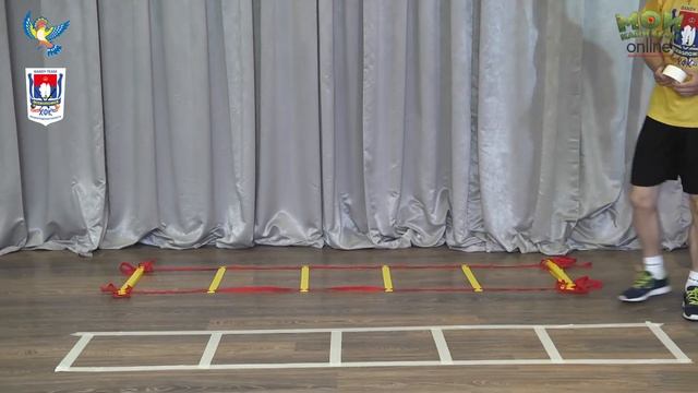 Комплекс прыжковых упражнений (лестница, скакалка, квадрат).