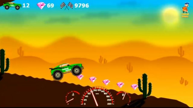 Монстр трак в пустыне УМНЫЙ ВОВКА БигФут Зелёная машина Игровой мультфильм