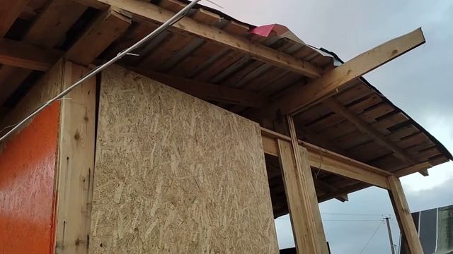 Каркасная пристройка. Защита осб от влаги. #папанадачеп