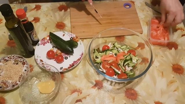 Салат с курицей и имбирем