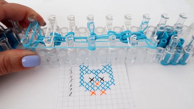 СОВА фреска из резинок на станке | Owl Rainbow Loom Bands