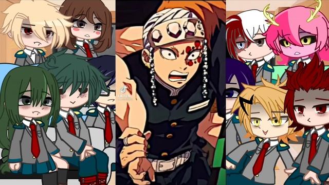 MHA react to demon slayer last part. read description