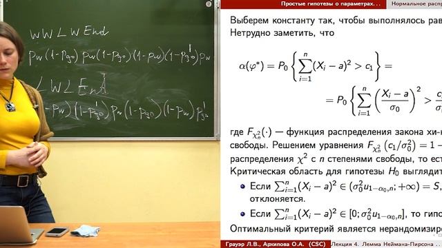 Лекция 4. Лемма Неймана-Пирсона. Проверка статистических гипотез