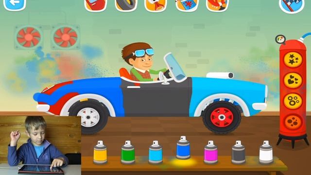 СТЕПА играет в игру МАСТЕР ГАРАЖ... где надо строить гоночные машины...