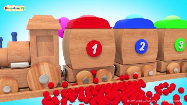 Мультики Игрушечный Паровоз и Шарики Детское образование Учим Цвета и Цифры