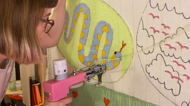 Процесс создания ковра / Как сделать ковёр своими руками / Ковёр со змеёй