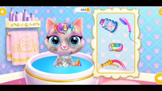 Ухаживаем за котенком единорогом #1|Мой маленький #котенок|#мультик #игра| #единорог| Ура! Мультики
