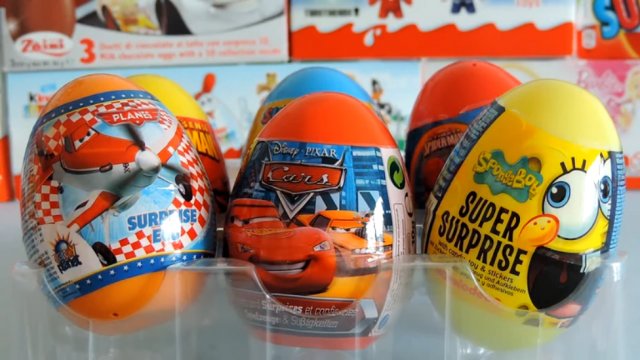 6 Сюрприз Яиц СпанчБоб Самолеты Тачки 2 Грунтовый Участок Человек Паук Игрушки Для Мальчиков