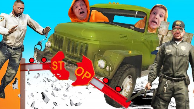 Как ЗАЕХАТЬ в ТЮРЬМУ на ЗИЛ 131 ИГОРЬ и ПАПА против ПОЛИЦИИ в GTA5