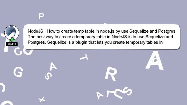 NodeJS : How to create temp table in node.js by use Sequelize and Postgres