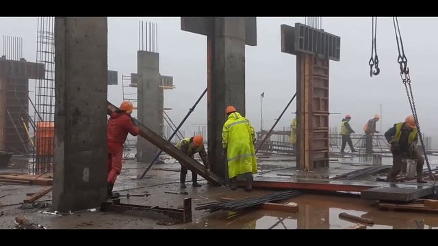 Устройство монолитных колонн, пилонов