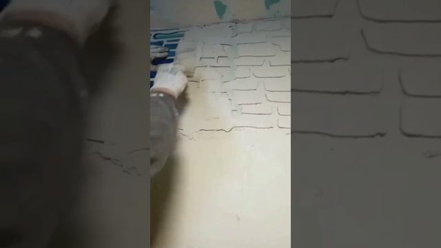 Имитация дикого камня через трафарет!!!