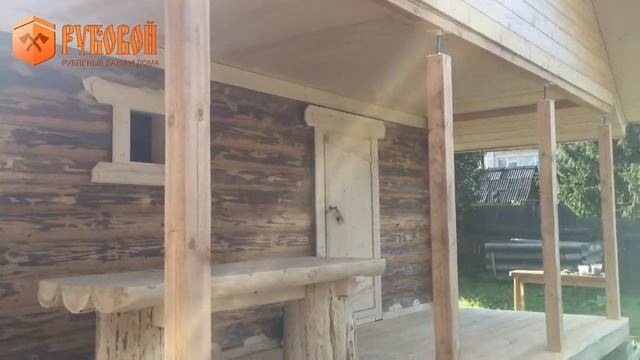 Баня 6 на 4 с террасой ПОД КЛЮЧ _ баня ИЗ БРЕВНА