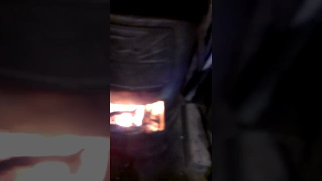 Буржуйка на дровах и отработке!