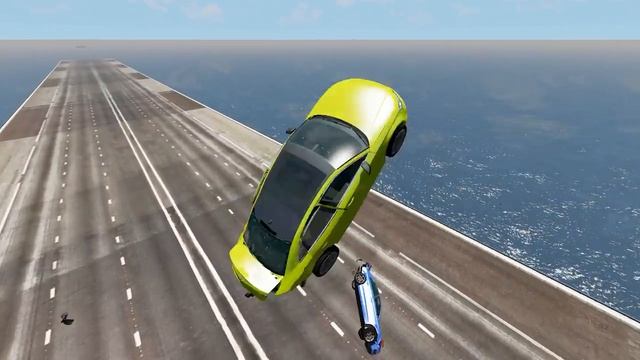 Цепные автомобили против рампы – BeamNG.Drive