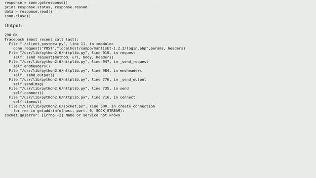 Ubuntu: Why am I getting socket.gaierror with httplib?