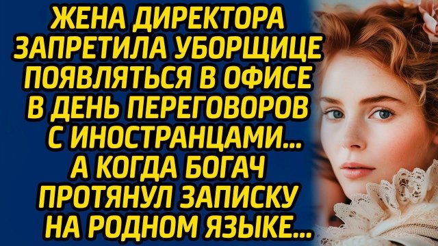 Жена директора запретила уборщице появляться в офисе в день переговоров с иностранцами... А когда...