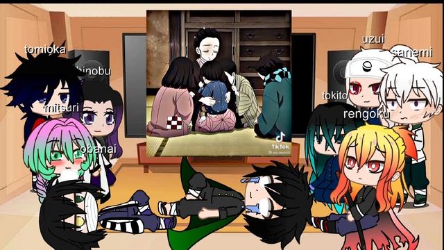 реакция столпов на незуко и танжиро//1 часть