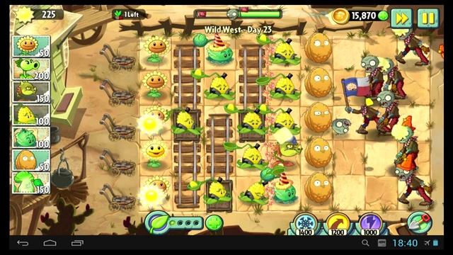 Как пройти 23 уровень в игре Растения против Зомби 2 Дикий запад