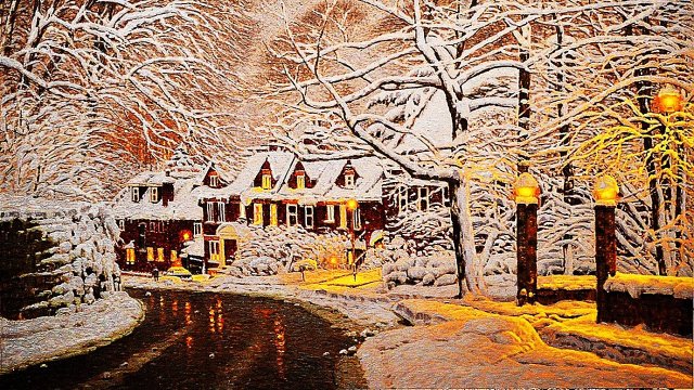 Городские зимние пейзажи художника Ричарда Савойя