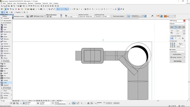 ArchiCAD MEP Modeler. Example sewer design.