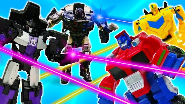 Видео игры битвы - Оптимус и Бамблби защищают базу! Автоботы vs Десептиконы! - Игры с Трансформерами